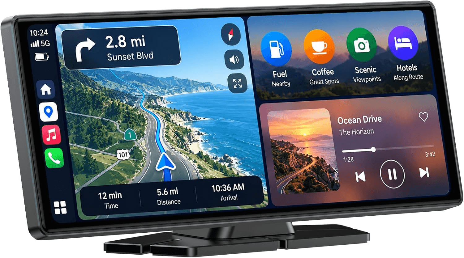 Écran Autoradio Portable LAMTTO avec Apple CarPlay et Android Auto Sans Fil