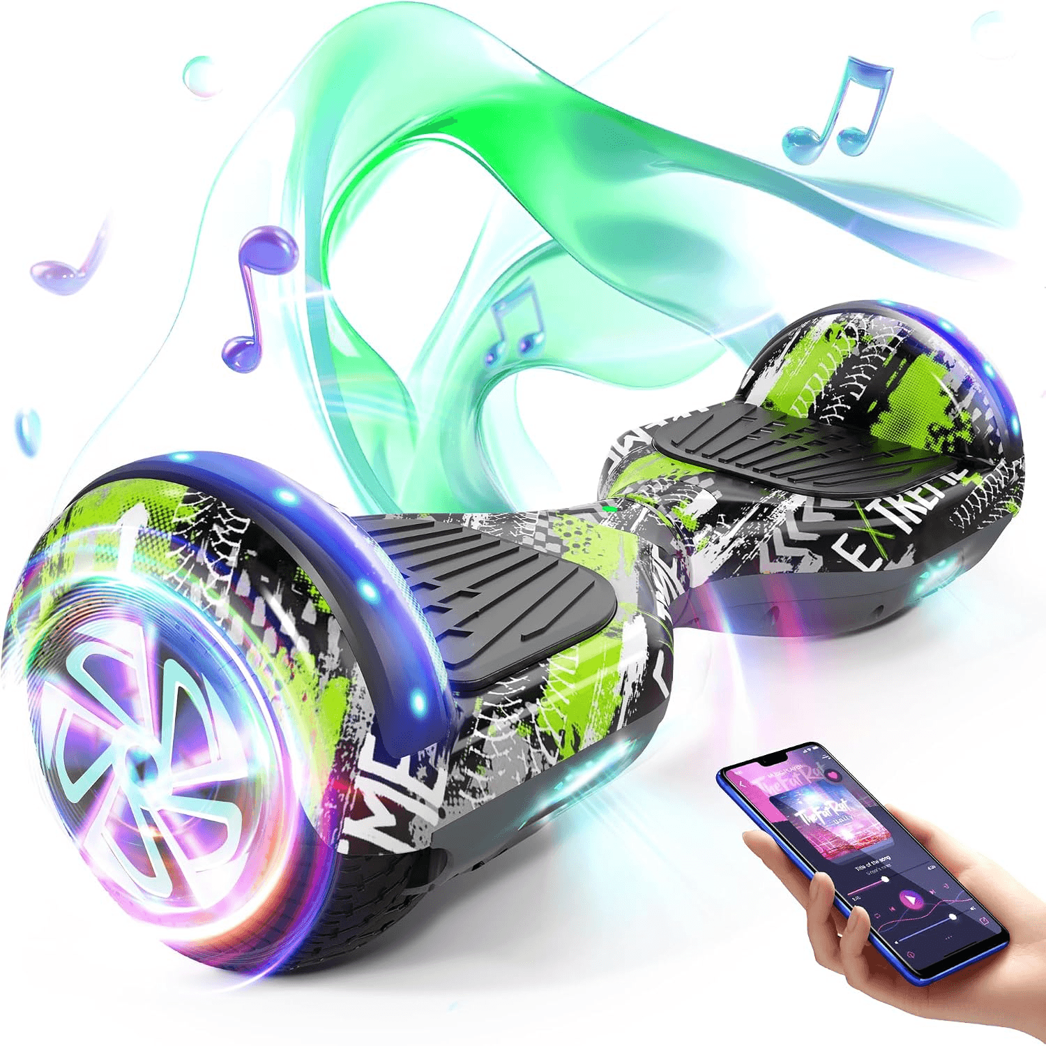 Hoverboard SISIGAD Auto-équilibrant avec Enceinte Bluetooth et Roues LED