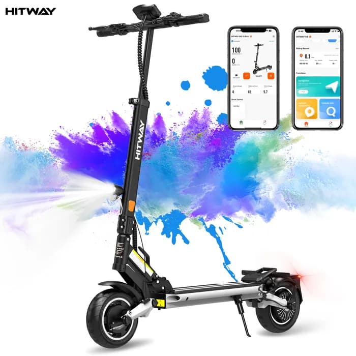 HITWAY Trottinette électrique Noir&Gris Pliable 8.5
